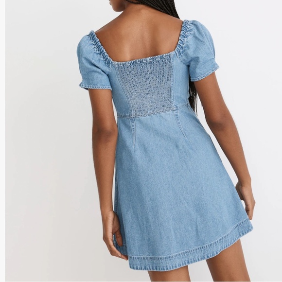 Madewell Denim Puff-Sleeve Mini Dress - Picture 4 of 9